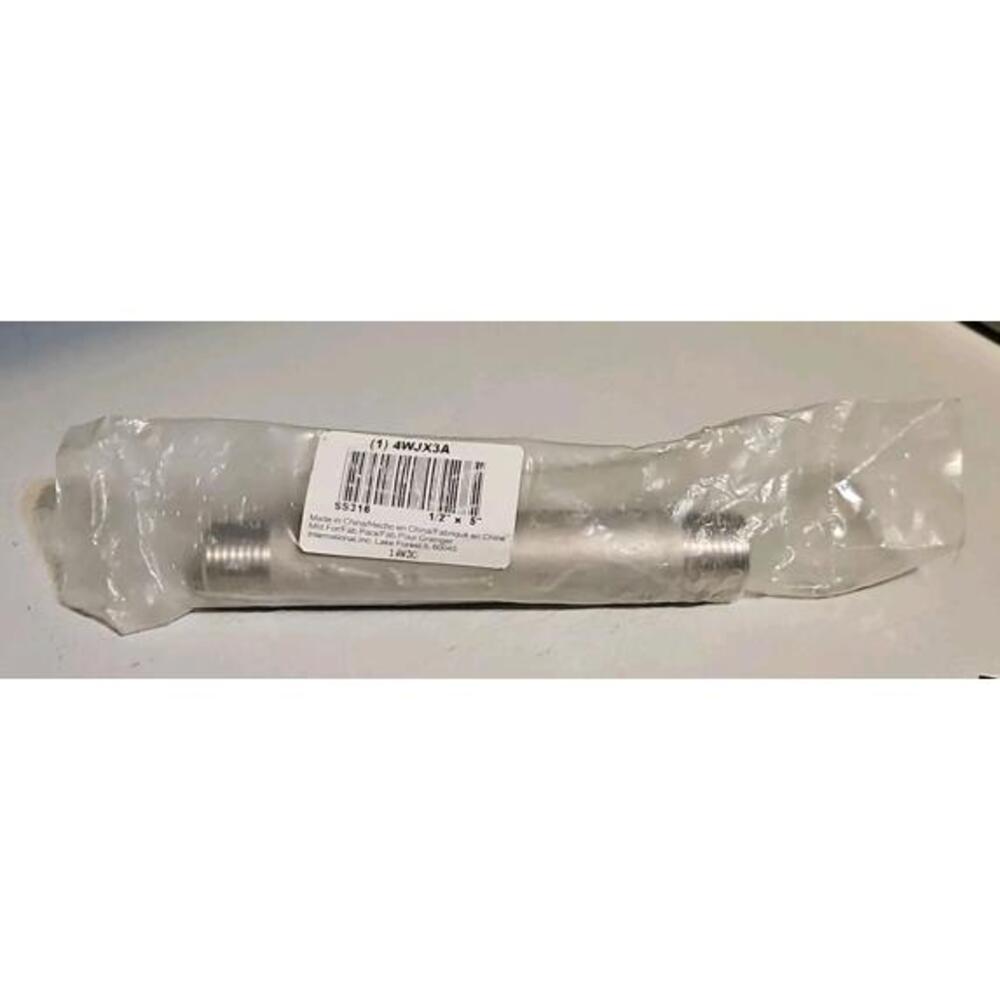 316 4WJX3A Stainless Steel Threaded Pipe Nipple 1/2" Nominal Pipe Size 5" Length